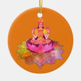 Happy Diwali - Deepalavi Lakshmi Goddess 4 Ceramic Tree Decoration