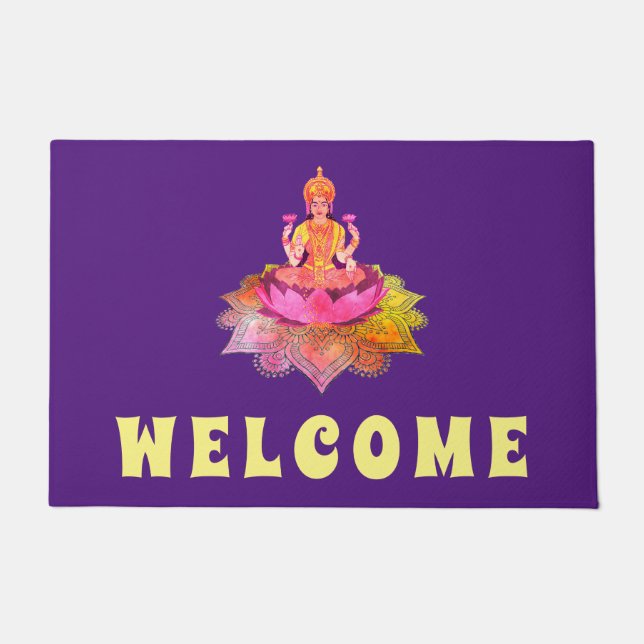 Happy Diwali - Deepalavi Lakshmi Goddess 4 Doormat (Front)