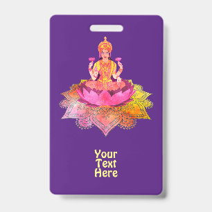 Happy Diwali - Deepalavi Lakshmi Goddess 4 ID Badge