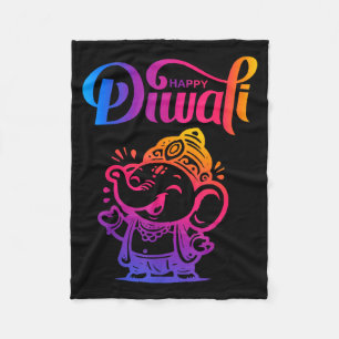 Happy Diwali Deepavali Hindu Indian Festival Of Li Fleece Blanket