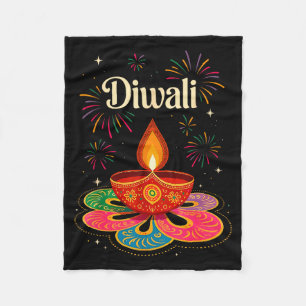 Happy Diwali Deepavali Hindu Indian Festival Of Li Fleece Blanket