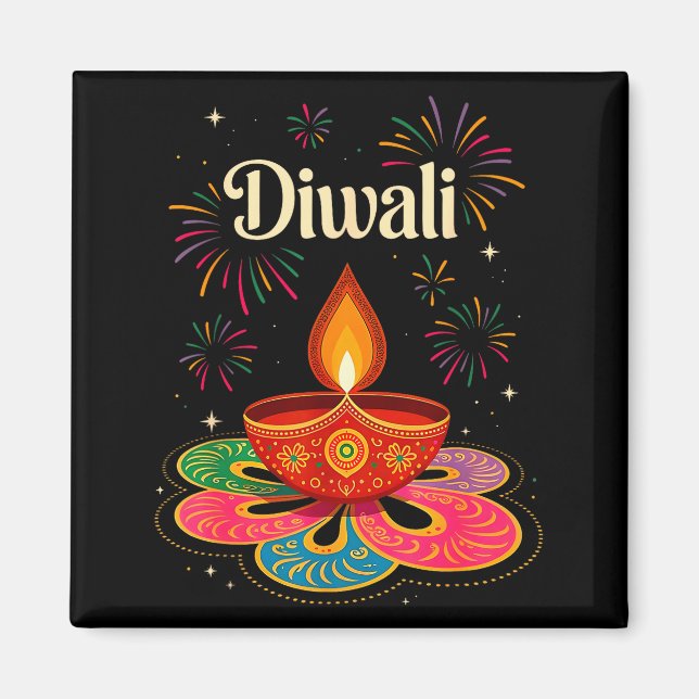 Happy Diwali Deepavali Hindu Indian Festival Of Li Magnet (Front)