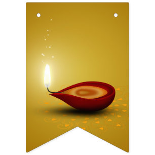 Happy Diwali Diya - Bunting Flags