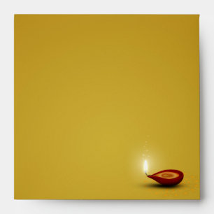Happy Diwali Diya - Envelope Square