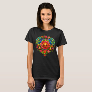 🎆❤️ Happy Diwali — Diya & Rangoli Festival T-Shirt