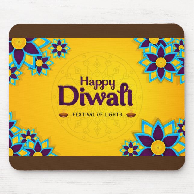 Happy Diwali - Festival of Lights Mouse Pad (Front)