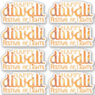 Happy Diwali Festival of Lights Orange Deepavali