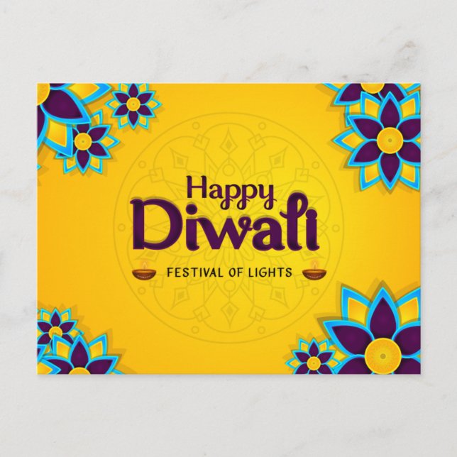 Happy Diwali - Festival of Lights Postcard (Front)