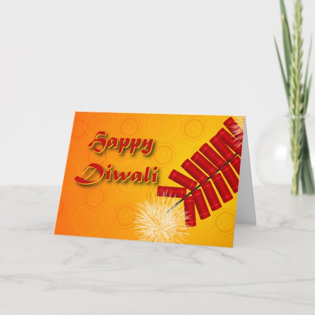 Happy Diwali Fireworks Greeting Card (Front)