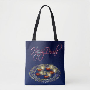 Happy Diwali Ganesha Rangoli - All-Over-Print Tote