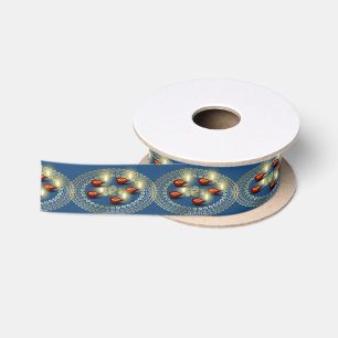 Happy Diwali Ganesha Rangoli - Diwali Ribbon Satin Ribbon