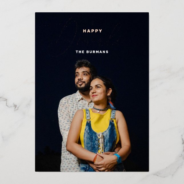 Happy Diwali. Gold elegant festival of lights (Front)