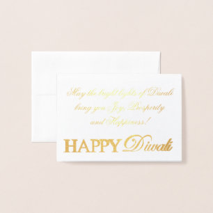 Happy Diwali Gold Foil Elegant Typography Card