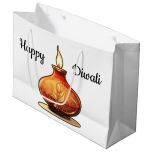 Happy Diwali Golden Candle Large Gift Bag