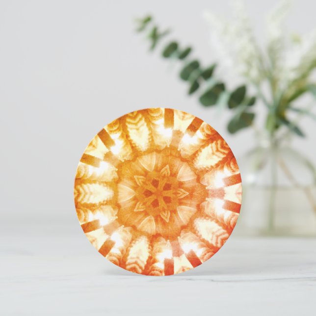 Happy Diwali Greeting Brown Orange Lights Card (Standing Front)