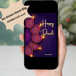 Happy Diwali Indian Festive Holiday Card