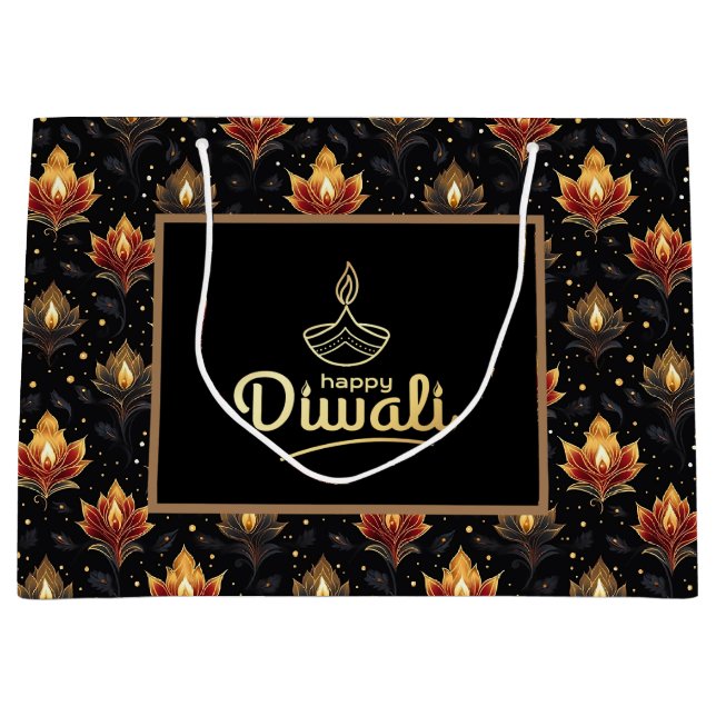 Happy Diwali  Large Gift Bag (Front)
