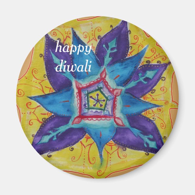Happy Diwali mandala Magnet (Front)