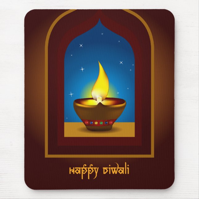 Happy Diwali Mouse Pad (Front)