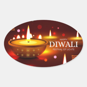 Happy Diwali Oval Sticker