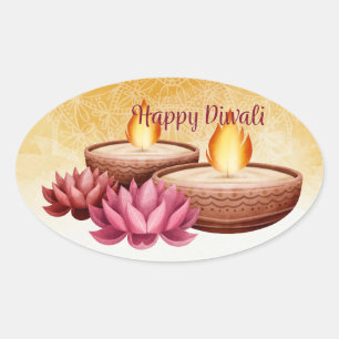 Happy Diwali Oval Sticker