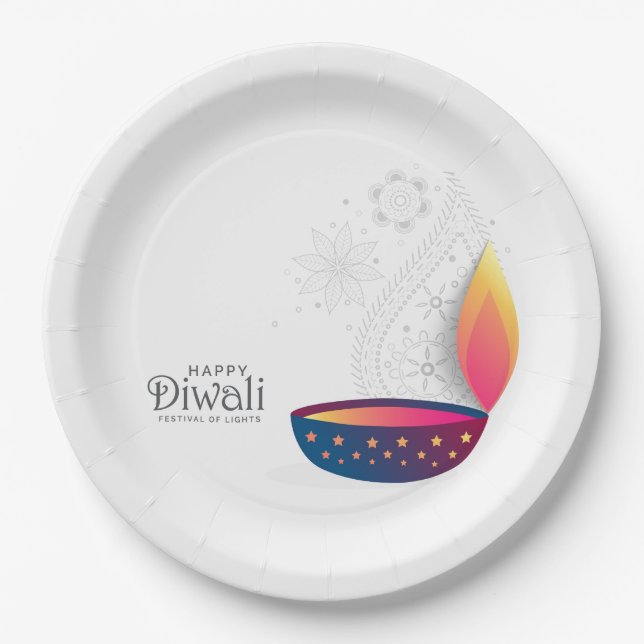 Happy Diwali  Paper Plate (Front)
