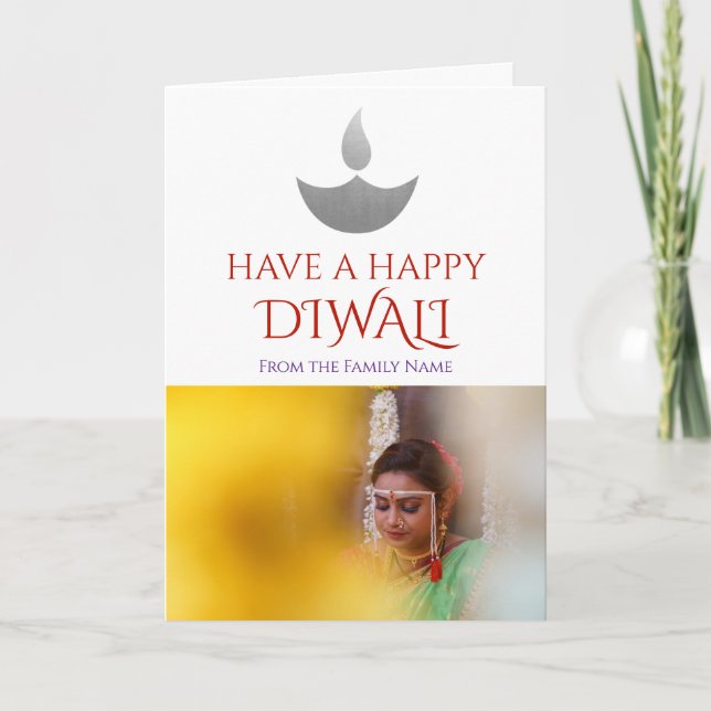 Happy Diwali Photo Personalised Card (Front)