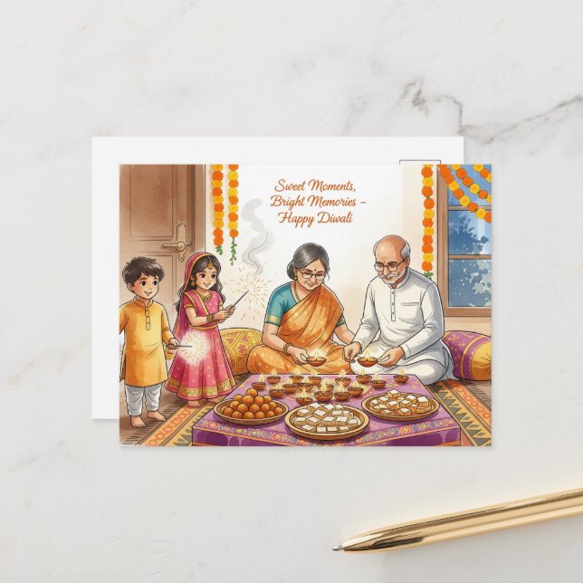 Happy Diwali  Postcard (Front/Back In Situ)