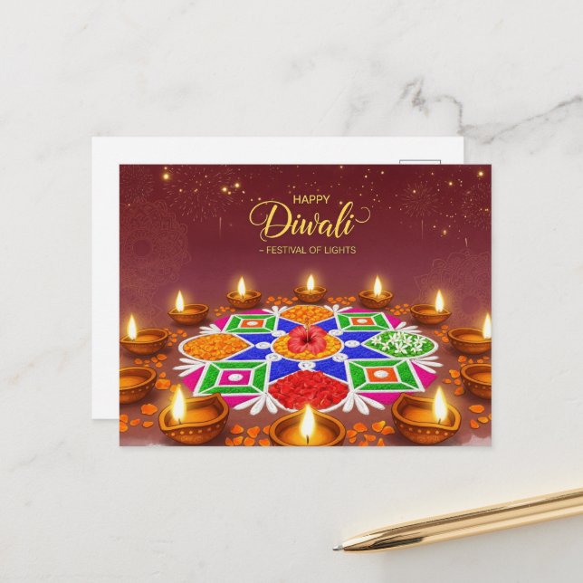 Happy Diwali  Postcard (Front/Back In Situ)