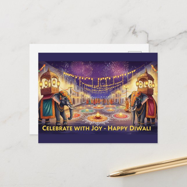 Happy Diwali  Postcard (Front/Back In Situ)