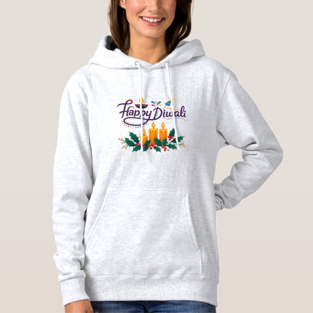 Happy Diwali Pullover Hoodie | Festival Sweatshirt (Front)
