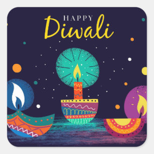Happy Diwali   Square Sticker