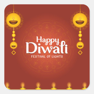 Happy Diwali Square Sticker