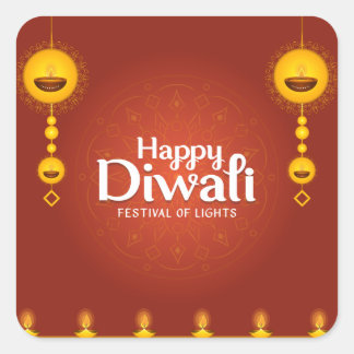 Happy Diwali Square Sticker