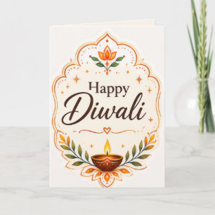 Happy Diwali Traditional Diya Card