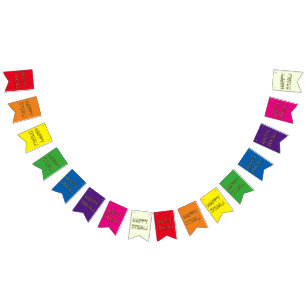 Happy Diwali Typography Colourful Rainbow Bunting Bunting