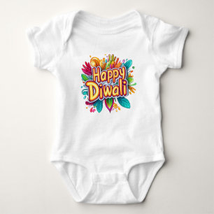 Happy Diwali with colourful background Baby Bodysuit