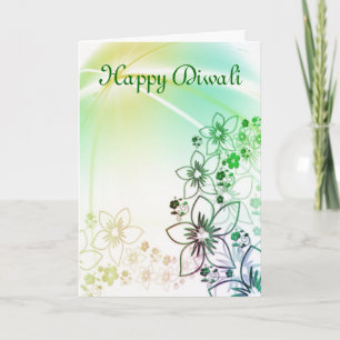 Happy Diwali with flowers custom text Card
