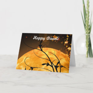 Happy Diwali with moonlight custom text Card