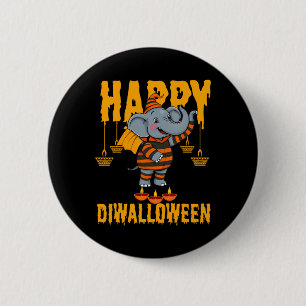 Happy Diwalihalloween Halloween Diwali 6 Cm Round Badge