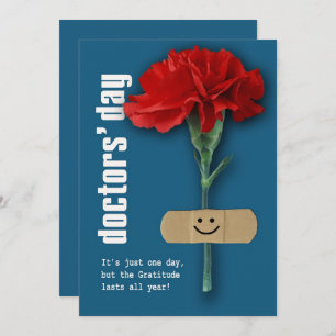 Happy Doctors' Day. Red Carnation Custom  Card
