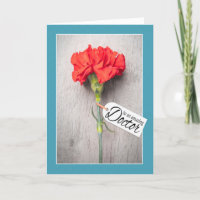 Happy Doctors Day Single Red Carnation Flower