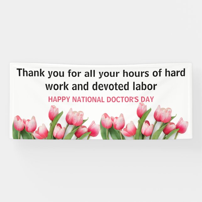 Happy Doctors Day Tulip  Banner (Horizontal)