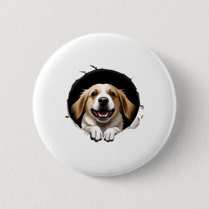 Happy dog   6 cm round badge