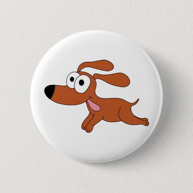Happy Dog 6 Cm Round Badge (Front)