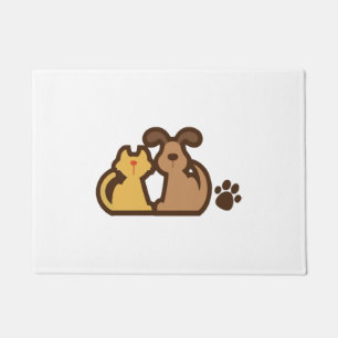 Happy Dog And Cat Doormat