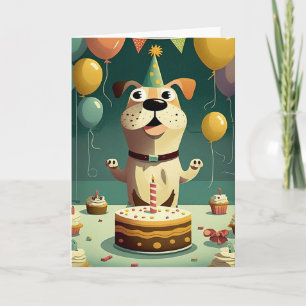 Happy Dog Birthday Party Greeting Card