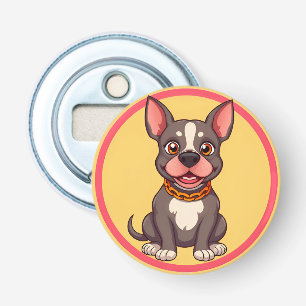 Happy Dog Cartoon Illustration Bottle Opener