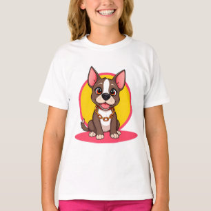 Happy Dog Cartoon Illustration T-Shirt