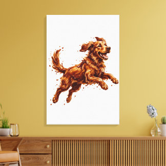 Happy Dog Chocolate Splash – Funny Chocolate Art Canvas Print